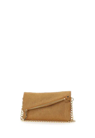 Liu •jo Liu Jo Omusa Caramel Beaded Shoulder Bag In Brown