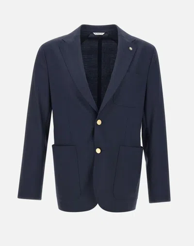 Manuel Ritz Wool Blazer In Blue