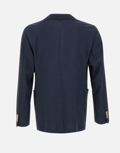 Manuel Ritz Wool Blazer In Blue