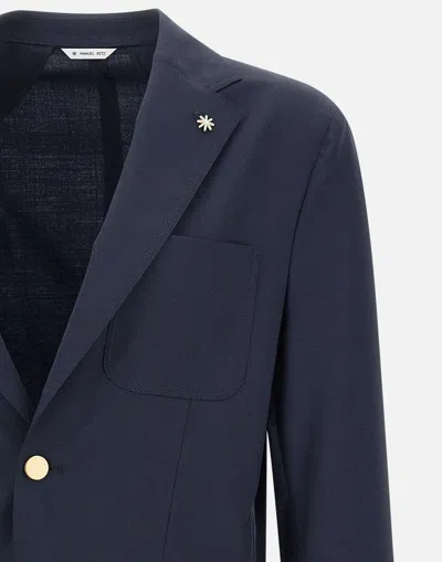 Manuel Ritz Wool Blazer In Blue