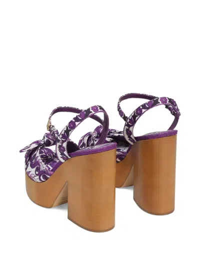 Dolce & Gabbana Maiolica Printed Knot Platform Sandals