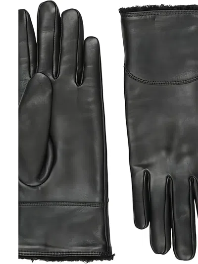 Marc O'polo Leather Gloves In Black