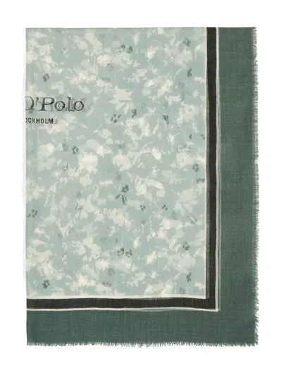 Marc O'polo Floral-print Square Scarf In Green