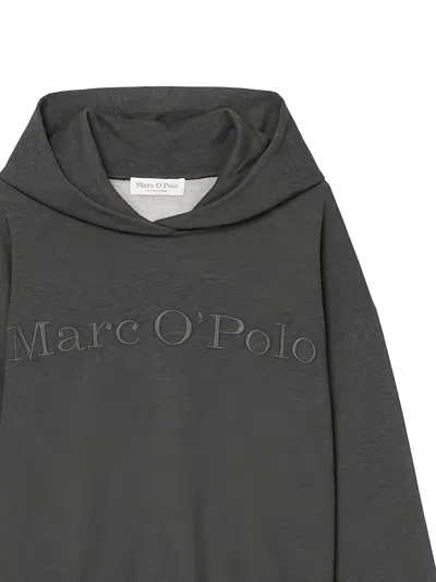 Marc O'polo Logo-embroidered Hoodie In Gray