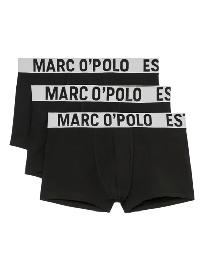 Marc O'polo Logo-waistband Boxer Shorts (pack Of Three) In Black
