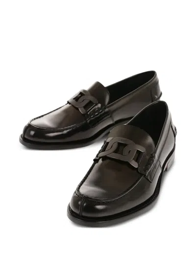 Tod's Chain-detailed Brushed Loafers
