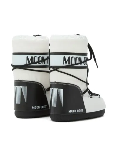 Moon Boot Panda-print Lace-up Boots In White