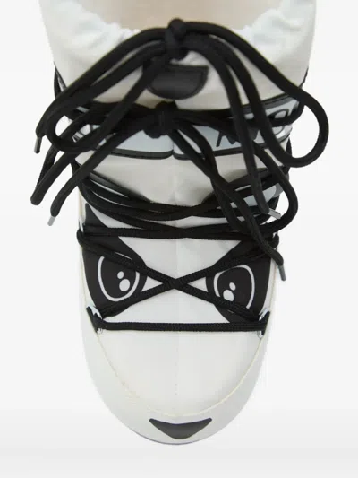 Moon Boot Panda-print Lace-up Boots In White