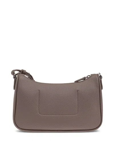 Emporio Armani Grey Logo-plaque Crossbody Bag In Gray