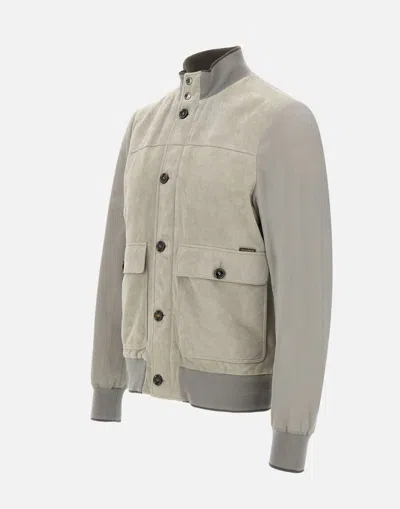 Moorer Premium Lambskin Suede Jacket With Front Pockets
