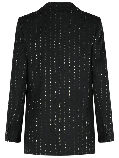 Philipp Plein 'boyfriend Fit' Blazer With Black Wool Blend Paiettes