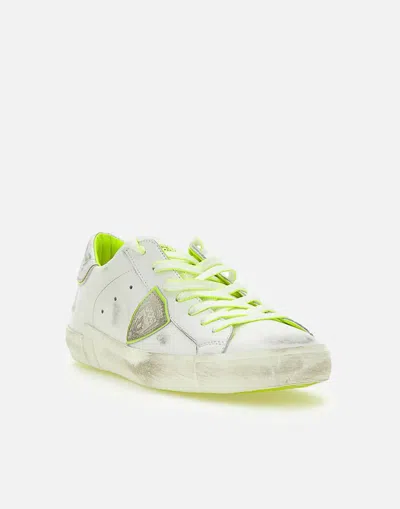 Philippe Model Prsx White Fluorescent Yellow Sneakers