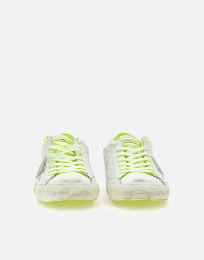 Philippe Model Prsx White Fluorescent Yellow Sneakers