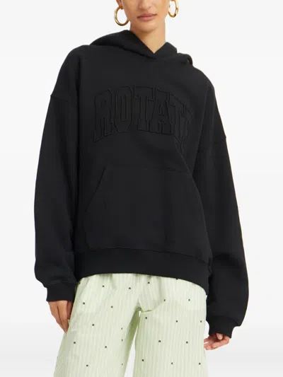 Rotate Birger Christensen Embroidered Hoodie In Gray
