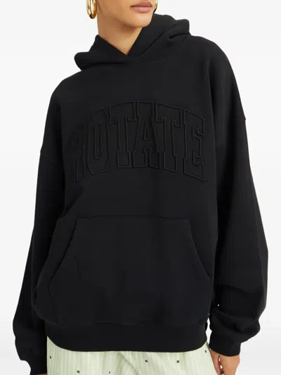Rotate Birger Christensen Embroidered Hoodie In Gray