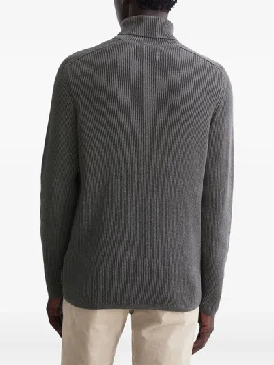 Marc O'polo Ribbed-knit Turtleneck Sweater In Gray