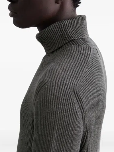 Marc O'polo Ribbed-knit Turtleneck Sweater In Gray