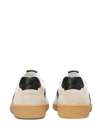 Marc O'polo Court Suede-panelled Low-top Sneakers In White