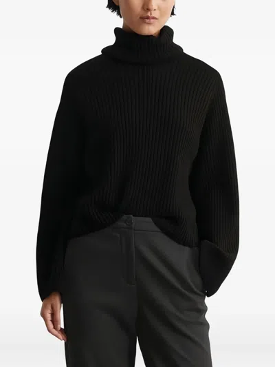 Marc O'polo Ribbed Turtleneck Sweater In Black