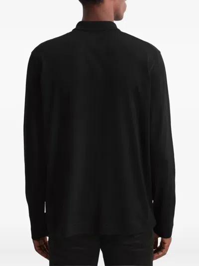Marc O'polo Short-zip Polo Shirt In Black