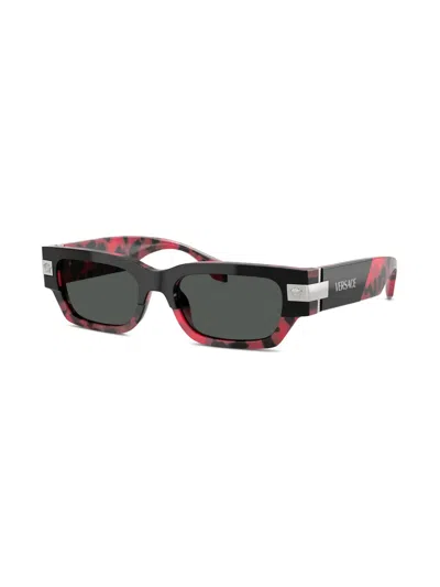 Versace Rectangle-frame Sunglasses In Black
