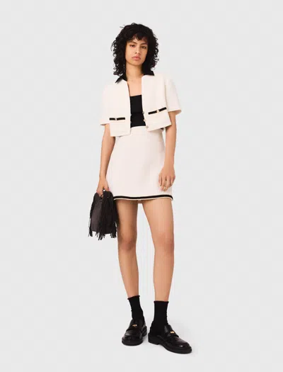 Maje Tweed-effect Jacket And Mini Dress Set In White
