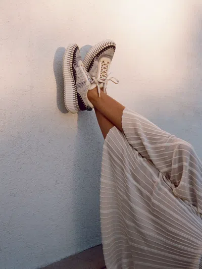 Chloé Nama Embroidered Suede And Recycled-mesh Sneakers