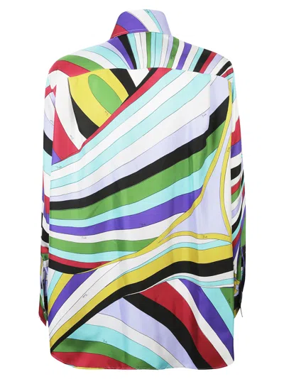 Pucci Abstract-print Silk Shirt In Multi
