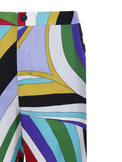 Pucci Maddalena Printed High Waist Trousers In Multi