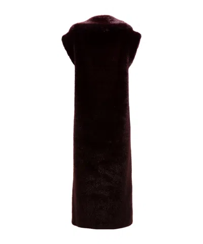 Philosophy Di Lorenzo Serafini Lapel Sleeveless Fur Coat In Black