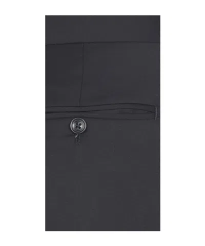Tagliatore Blue Virgin Wool Tuxedo Suit In Black