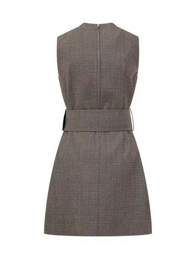 Stella Mccartney Belted Mini Dress In Gray