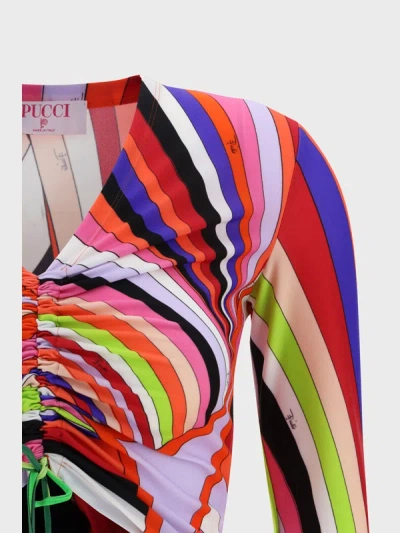 Emilio Pucci Wave-print Cropped Top