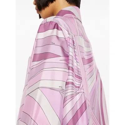 Pucci Iride-print Silk Shirt In Purple