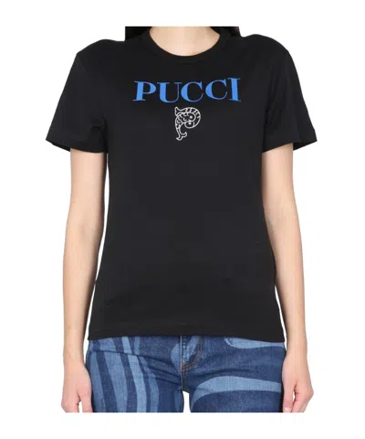 Pucci Pesci Logo-print T-shirt In Black
