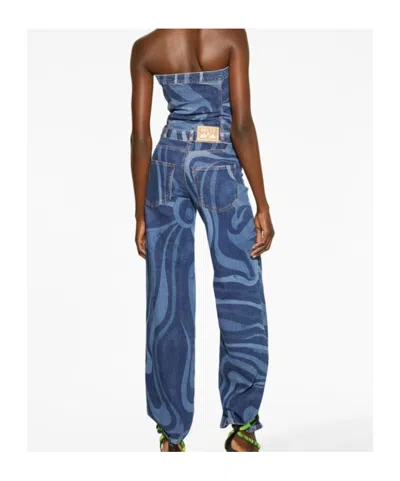 Pucci Abstract-print Denim Corset