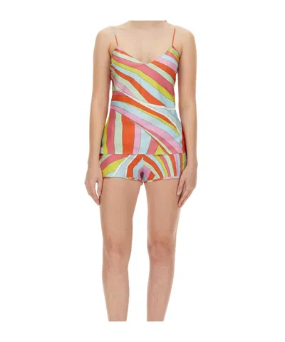 Emilio Pucci Iride-print Silk Camisole Top