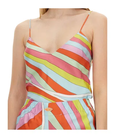 Emilio Pucci Iride-print Silk Camisole Top