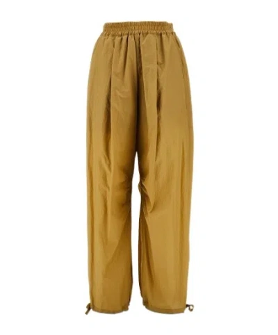 Philosophy Di Lorenzo Serafini Wide Leg Drawstring Pants In Yellow