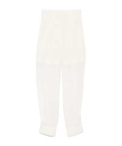 Philosophy Di Lorenzo Serafini Tailored White Trousers With Rolled Cuffs In White