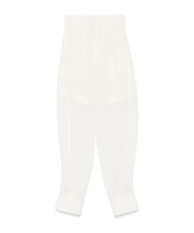 Philosophy Di Lorenzo Serafini Tailored White Trousers With Rolled Cuffs In White