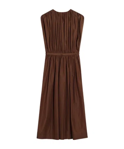 Philosophy Di Lorenzo Serafini Longuette Brown Dress In Cotton Blend In Brown