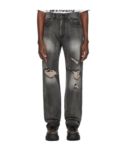 We11 Done Logo-patch Jeans In Black