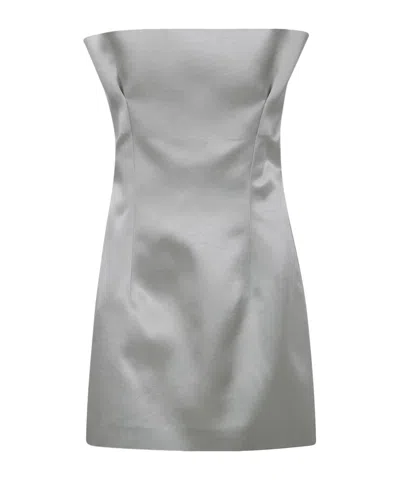 Philosophy Di Lorenzo Serafini Strapless Satin Mini Dress In Gray