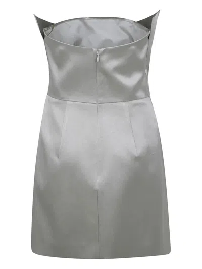 Philosophy Di Lorenzo Serafini Strapless Satin Mini Dress In Gray