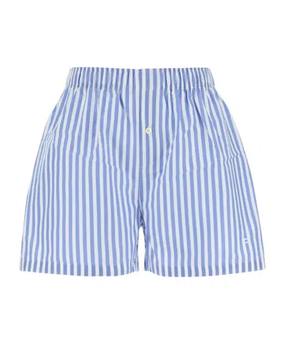 Philosophy Di Lorenzo Serafini Striped Cotton Blend Poplin Shorts