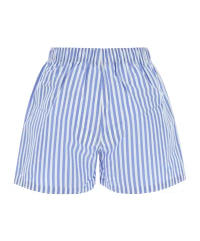 Philosophy Di Lorenzo Serafini Striped Cotton Blend Poplin Shorts