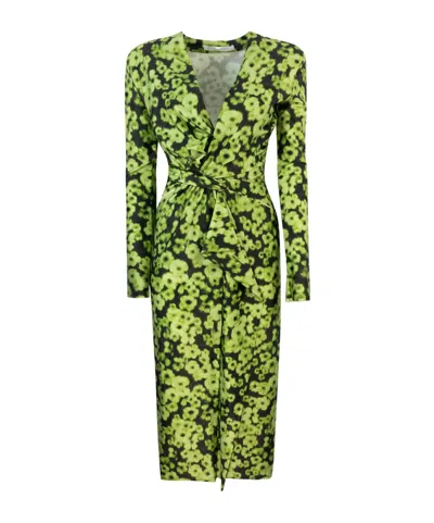Philosophy Di Lorenzo Serafini Floral Print Jersey Dress In Green