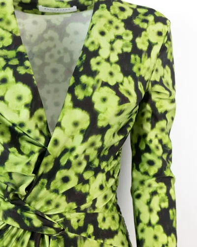 Philosophy Di Lorenzo Serafini Floral Print Jersey Dress In Green