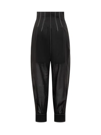 Philosophy Di Lorenzo Serafini Voile Voile Carrot Pants With Stitching In Black